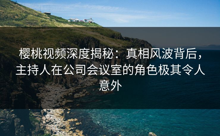 樱桃视频深度揭秘：真相风波背后，主持人在公司会议室的角色极其令人意外